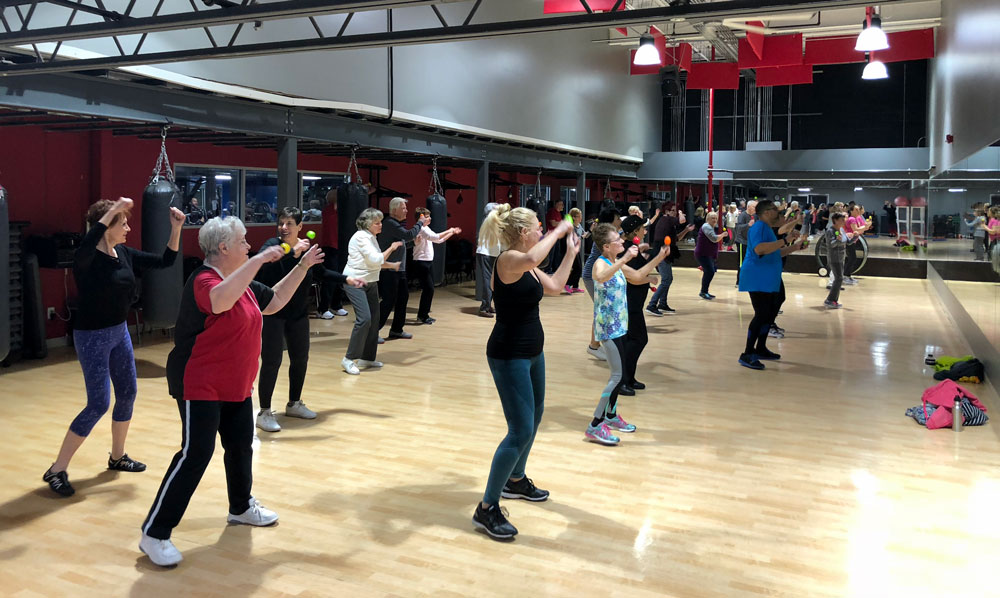 image of seniors getting fit with Zumba Gold at Four Seasons Fitness