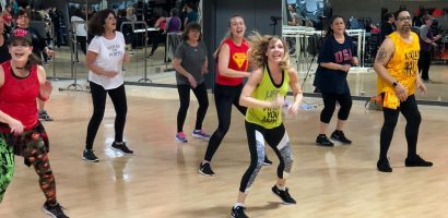 image of exercises enjoying themselves during a Zumba Party at Fours Seasons Fitness